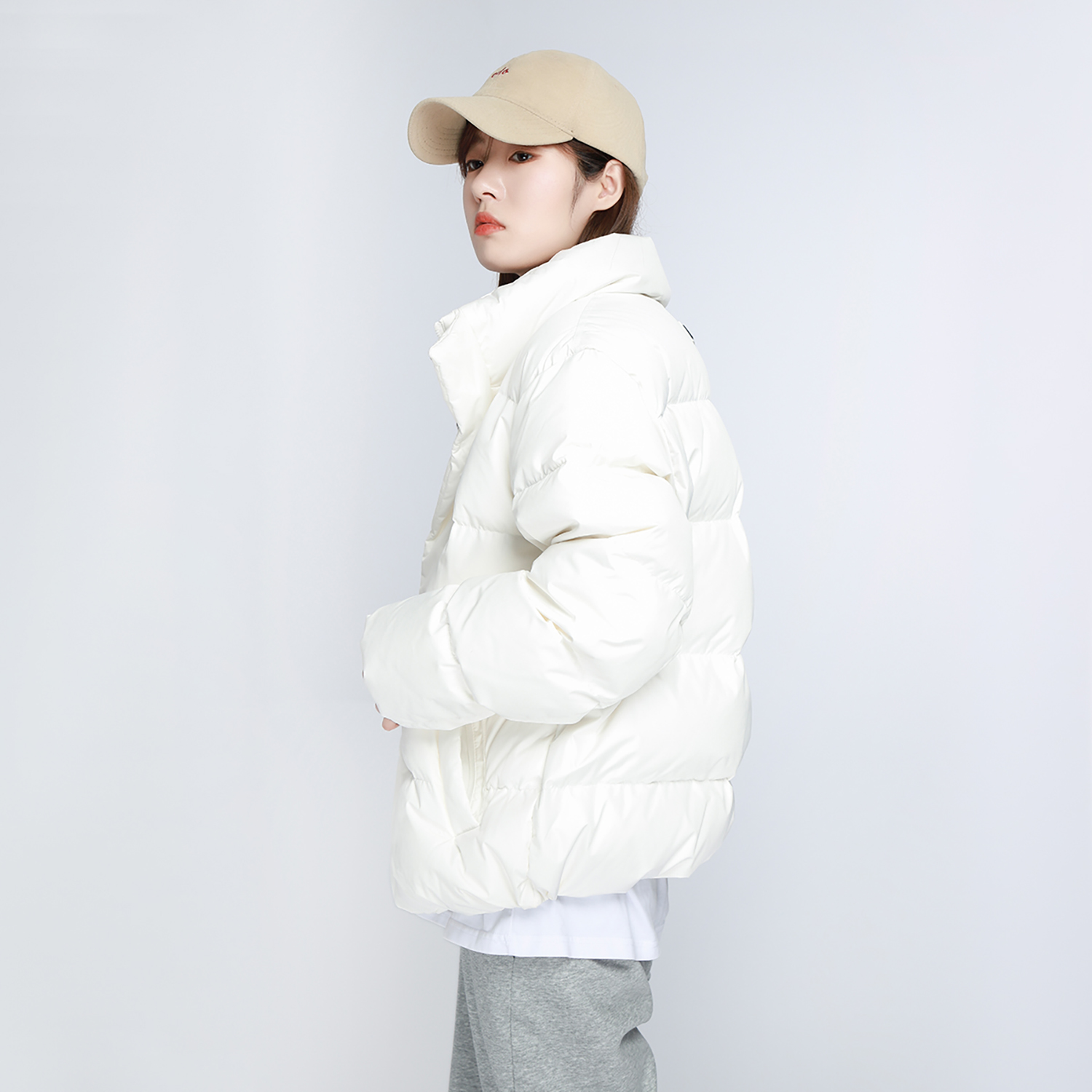 MLB New York Yankees Logo White Puffer Jacket Unisex Hooded Zip Long Sleeve 3ADJB0416-50IVS 圖 7