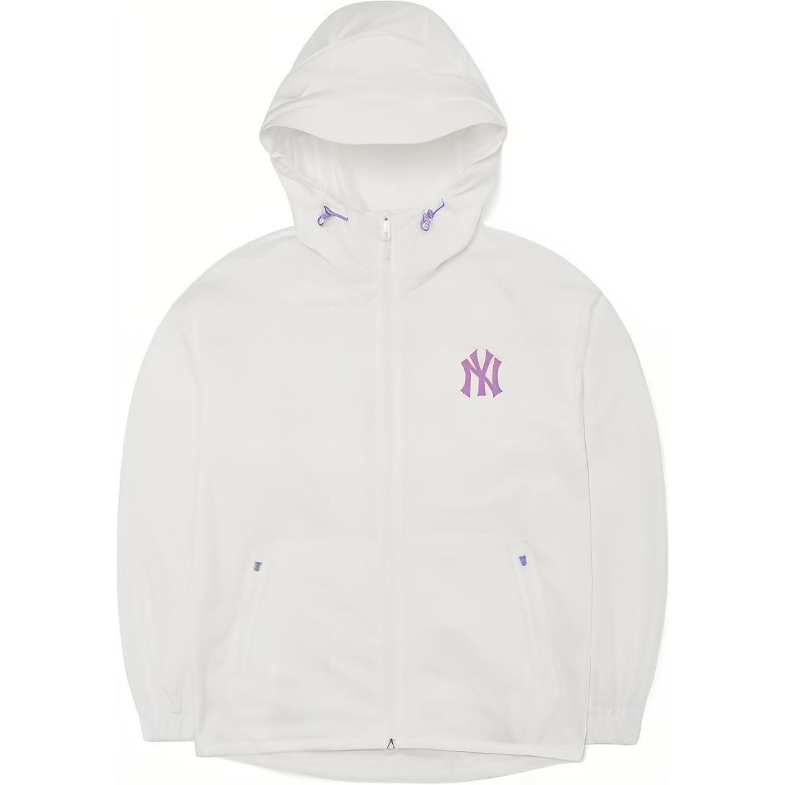 MLB New York Yankees Logo Windbreaker Jacket Unisex White 3AWJA0121-50WHS