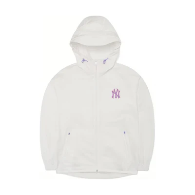 MLB New York Yankees Logo Windbreaker Jacket Unisex White 3AWJA0121-50WHS