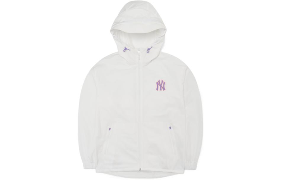 Order Jaket MLB New York Yankees Logo Windbreaker Unisex Putih 3AWJA0121-50WHS