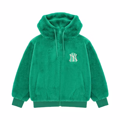 MLB New York Yankees Logo Windproof Fleece Jacket Unisex Green. 3AFDB0426-50GNS