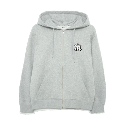 MLB New York Yankees Logo Zip-Up Hoodie Jacket Unisex - Gray 3ATRB0131-50MGS