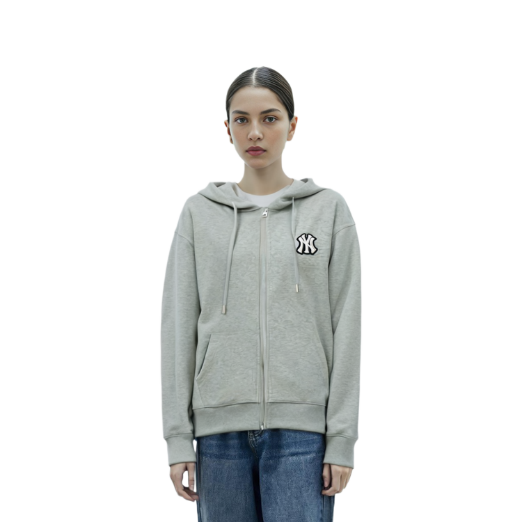 MLB New York Yankees Logo Zip-Up Hoodie Jacket Unisex - Gray 3ATRB0131-50MGS 圖 4