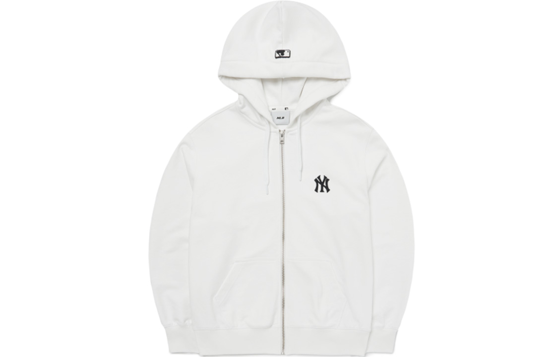 MLB New York Yankees Logo Zip-Up Hoodie White Unisex. 3ATRB0421-50WHS