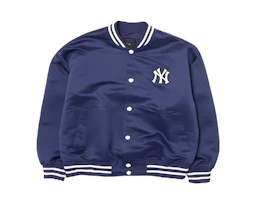 MLB New York Yankees Loose-Fit Letter Print Jacket Unisex Light Navy Blue 3AJPV0344-50NYL MLB New York Yankees Loose-Fit Letter Print Jacket Unisex Light Navy Blue 3AJPV0344-50NYL