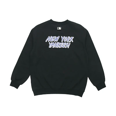 MLB New York Yankees Loose Fit Logo Crewneck Sweatshirt Unisex Black 31MT04941-50L