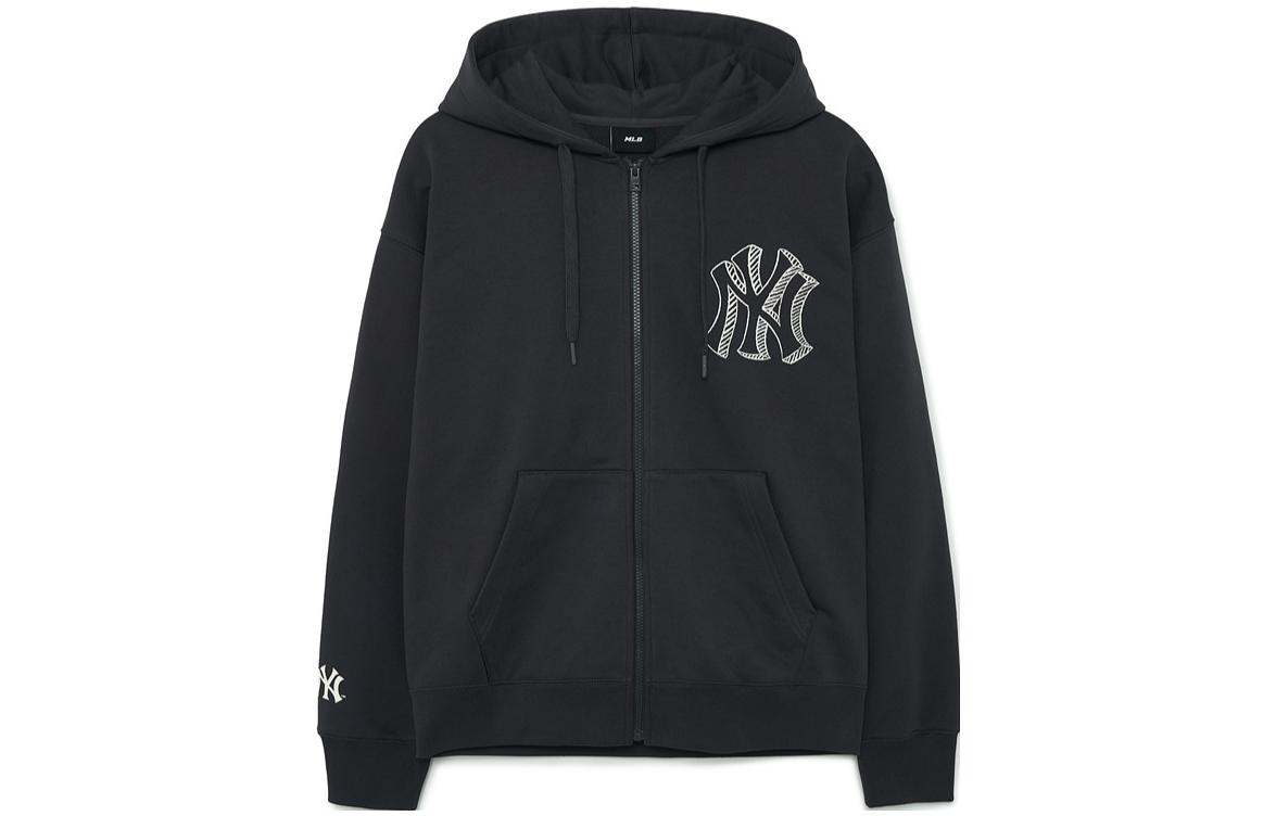 MLB New York Yankees Loose Fit Zip-Up Hoodie Jacket Unisex - Black 3ATRB0334-50CGS 圖 2
