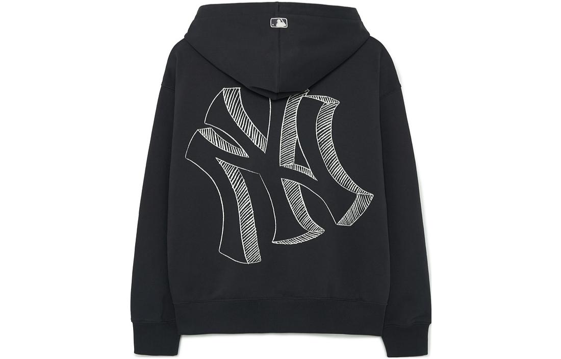 MLB New York Yankees Loose Fit Zip-Up Hoodie Jacket Unisex - Black 3ATRB0334-50CGS 圖 3