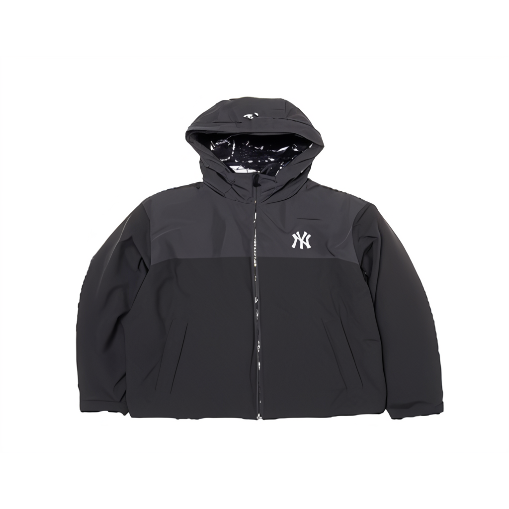 Order MLB New York Yankees Mega Logo Block Hooded Down Jacket Unisex - Black. 3ADJB0646-50BKS