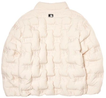 MLB New York Yankees Megagram Cream Down Jacket Unisex Full-Zip Long Sleeve 3ADJG1046-50CRD Lookbook MLB New York Yankees Megagram Cream Down Jacket Unisex Full-Zip Long Sleeve 3ADJG1046-50CRD