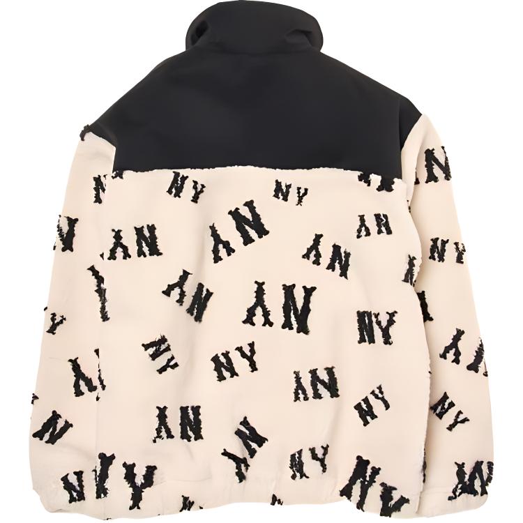 Lookbook MLB New York Yankees Megagram Monogram Colorblock Jacket Cream Unisex 3AFDG0146-50CRD