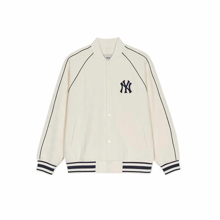 MLB New York Yankees Monogram Cream Unisex Baseball Jacket - Soft & Warm. 3AJPM0751-50CRS 圖 2