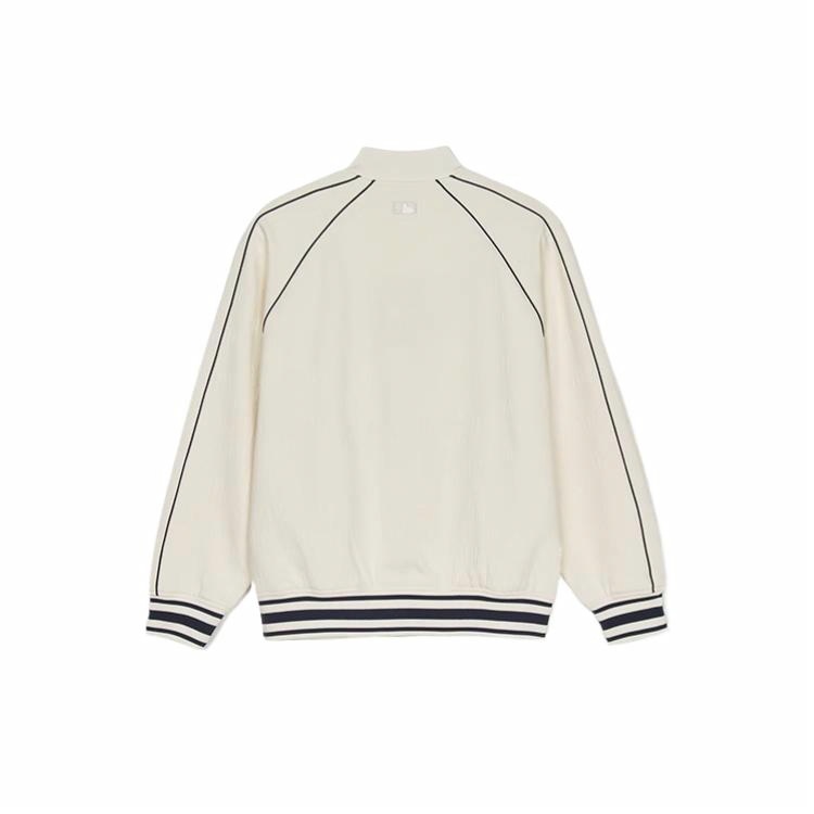 MLB New York Yankees Monogram Cream Unisex Baseball Jacket - Soft & Warm. 3AJPM0751-50CRS 圖 3
