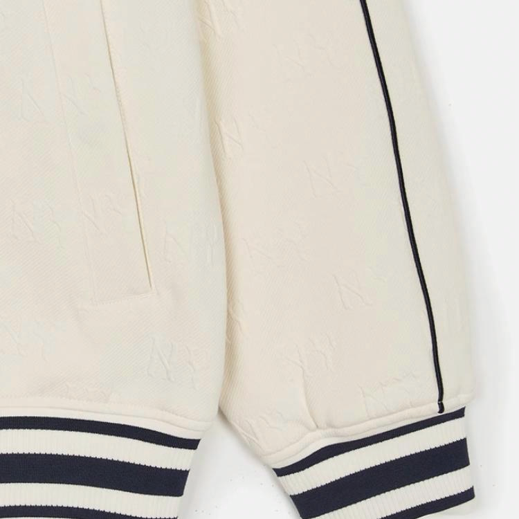 MLB New York Yankees Monogram Cream Unisex Baseball Jacket - Soft & Warm. 3AJPM0751-50CRS 圖 4