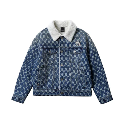MLB New York Yankees Monogram Denim Jacket Unisex Blue 31JPN2041-50U