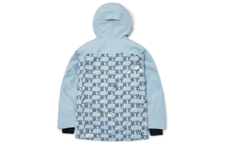 Lookbook MLB New York Yankees Monogram Hooded Windproof Waterproof Jacket Light Blue Unisex 3APDMS126-50CBL