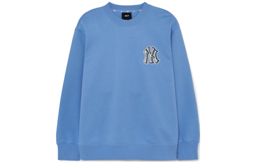 MLB New York Yankees Monogram Letter Embroidery Crewneck Sweatshirt Blue Unisex 3AMTM0631-50CBL