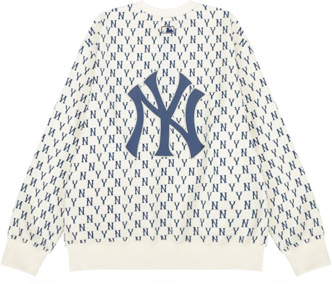 Sweater Crewneck MLB New York Yankees Monogram Logo Cream Unisex. 3AMTM0221-50CRS Buy Sweater Crewneck MLB New York Yankees Monogram Logo Cream Unisex. 3AMTM0221-50CRS