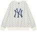 Order Sweater Crewneck MLB New York Yankees Monogram Logo Cream Unisex. 3AMTM0221-50CRS