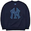 Order MLB New York Yankees Monogram Logo Crewneck Sweatshirt Unisex Navy Blue 3AMTM0121-50NYS