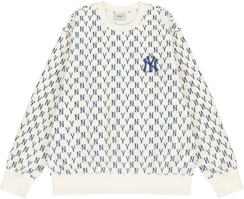 Sweater Crewneck MLB New York Yankees Monogram Logo Cream Unisex. 3AMTM0221-50CRS Lookbook Sweater Crewneck MLB New York Yankees Monogram Logo Cream Unisex. 3AMTM0221-50CRS