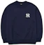 Lookbook MLB New York Yankees Monogram Logo Crewneck Sweatshirt Unisex Navy Blue 3AMTM0121-50NYS