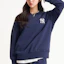 Shop MLB New York Yankees Monogram Logo Crewneck Sweatshirt Unisex Navy Blue 3AMTM0121-50NYS