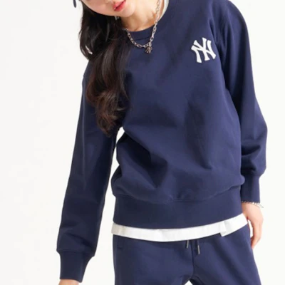 MLB New York Yankees Monogram Logo Crewneck Sweatshirt Unisex Navy Blue 3AMTM0121-50NYS Purchase MLB New York Yankees Monogram Logo Crewneck Sweatshirt Unisex Navy Blue 3AMTM0121-50NYS
