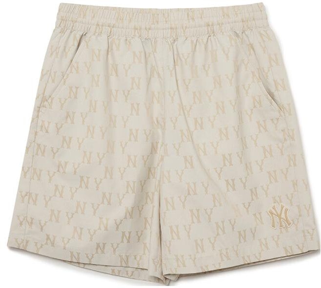 mlb-new-york-yankees-monogram-logo-print-elastic-waist-shorts-unisex-3-asmm-0233-50-ivs