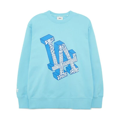 MLB New York Yankees Monogram Pattern Pullover Sweatshirt Unisex Blue 3AMTU0131-07BLL