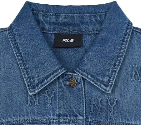 MLB New York Yankees Monogram Polo Button Long Sleeve Dress Women Blue 3FDDM0444-50INS Details for MLB New York Yankees Monogram Polo Button Long Sleeve Dress Women Blue 3FDDM0444-50INS