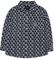 MLB New York Yankees Monogram Print Button-Up Shirt Navy Unisex Retro Style 3ADRM0624 MLB New York Yankees Monogram Print Button-Up Shirt Navy Unisex Retro Style 3ADRM0624