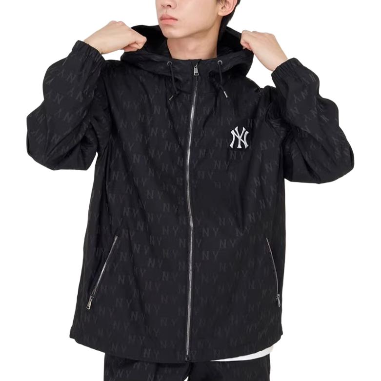 MLB New York Yankees Monogram Vintage Full-Zip Hoodie Jacket Unisex Black 3AWJM0543-50BKS 圖 4