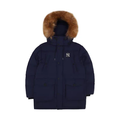 MLB New York Yankees Navy Blue Goose Down Hooded Jacket Unisex. 3ADJEC826-50NYD