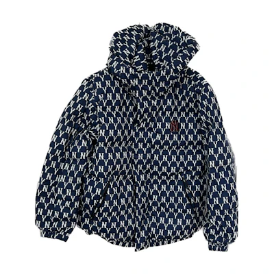 MLB New York Yankees Navy Blue Logo Short Puffer Hoodie Unisex Jacket. 31DJM2961-50N