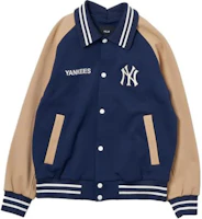 MLB New York Yankees Navy Blue Unisex Button-Up Varsity Jacket Long Sleeve 3AJPV0444-50NYS MLB New York Yankees Navy Blue Unisex Button-Up Varsity Jacket Long Sleeve 3AJPV0444-50NYS
