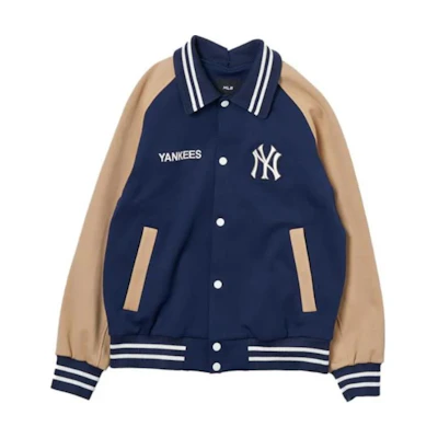 MLB New York Yankees Navy Blue Unisex Button-Up Varsity Jacket Long Sleeve 3AJPV0444-50NYS
