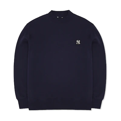 MLB New York Yankees Navy Blue Unisex Casual Oversized Pullover Sweatshirt 3AMTEC126-Dark-Navy-Blue
