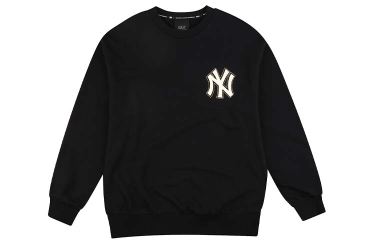 MLB New York Yankees NY Logo Crewneck Pullover Sweatshirt Unisex Black 31MTC5911-50L