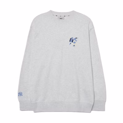 MLB New York Yankees Overfit Cartoon Embroidered Sweatshirt Unisex Light Gray 3AMTC0131-50MGL