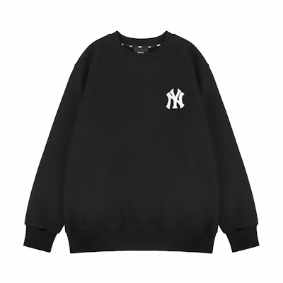MLB New York Yankees Oversized Crewneck Sweatshirt Unisex - Black 3AMTEC514-50BKS