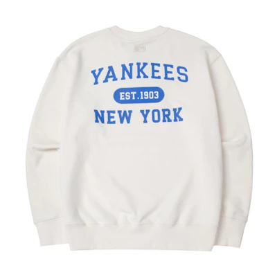 MLB New York Yankees Oversized Logo Pullover Sweatshirt Unisex White 3AMTV0741-50CRS