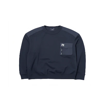 MLB New York Yankees Oversized Pullover Crewneck Sweatshirt Unisex Black 3AMTB1246-50BKS