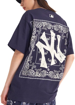 MLB纽约洋基队海军蓝佩斯利标志男女同款多巴胺T恤。 3ATS52023-50NYD Details for MLB纽约洋基队海军蓝佩斯利标志男女同款多巴胺T恤。 3ATS52023-50NYD