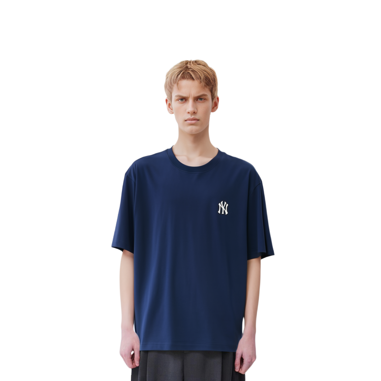 Cheap MLB纽约洋基队海军蓝佩斯利标志男女同款多巴胺T恤。 3ATS52023-50NYD
