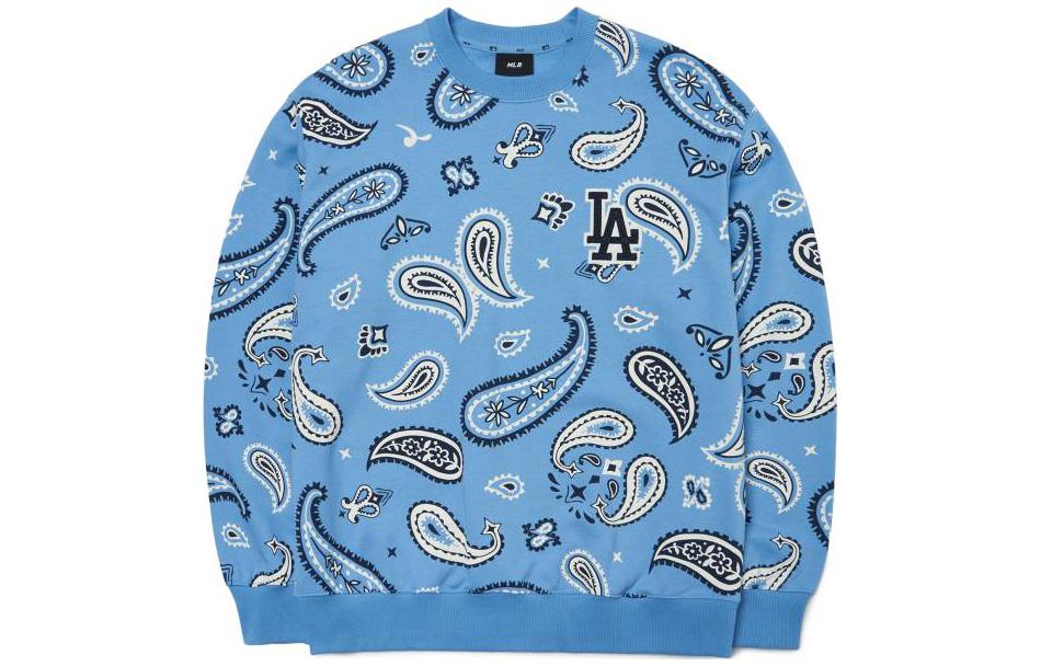 MLB New York Yankees Paisley Pullover Sweatshirt Unisex Sky Blue 3AMTI0224-07BLL