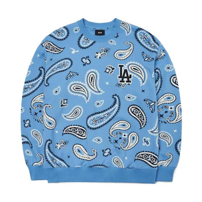 MLB New York Yankees Paisley Pullover Sweatshirt Unisex Sky Blue 3AMTI0224-07BLL