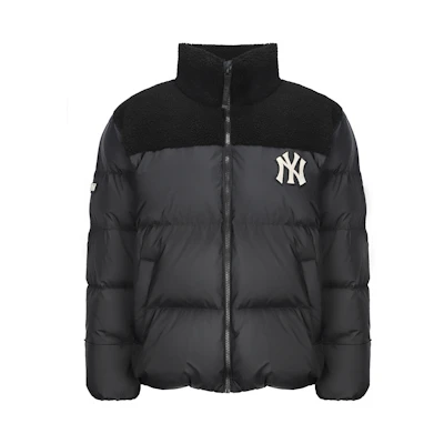 MLB New York Yankees Patchwork Logo Embroidered Down Jacket Unisex Black 3ADJN0416-50BKS