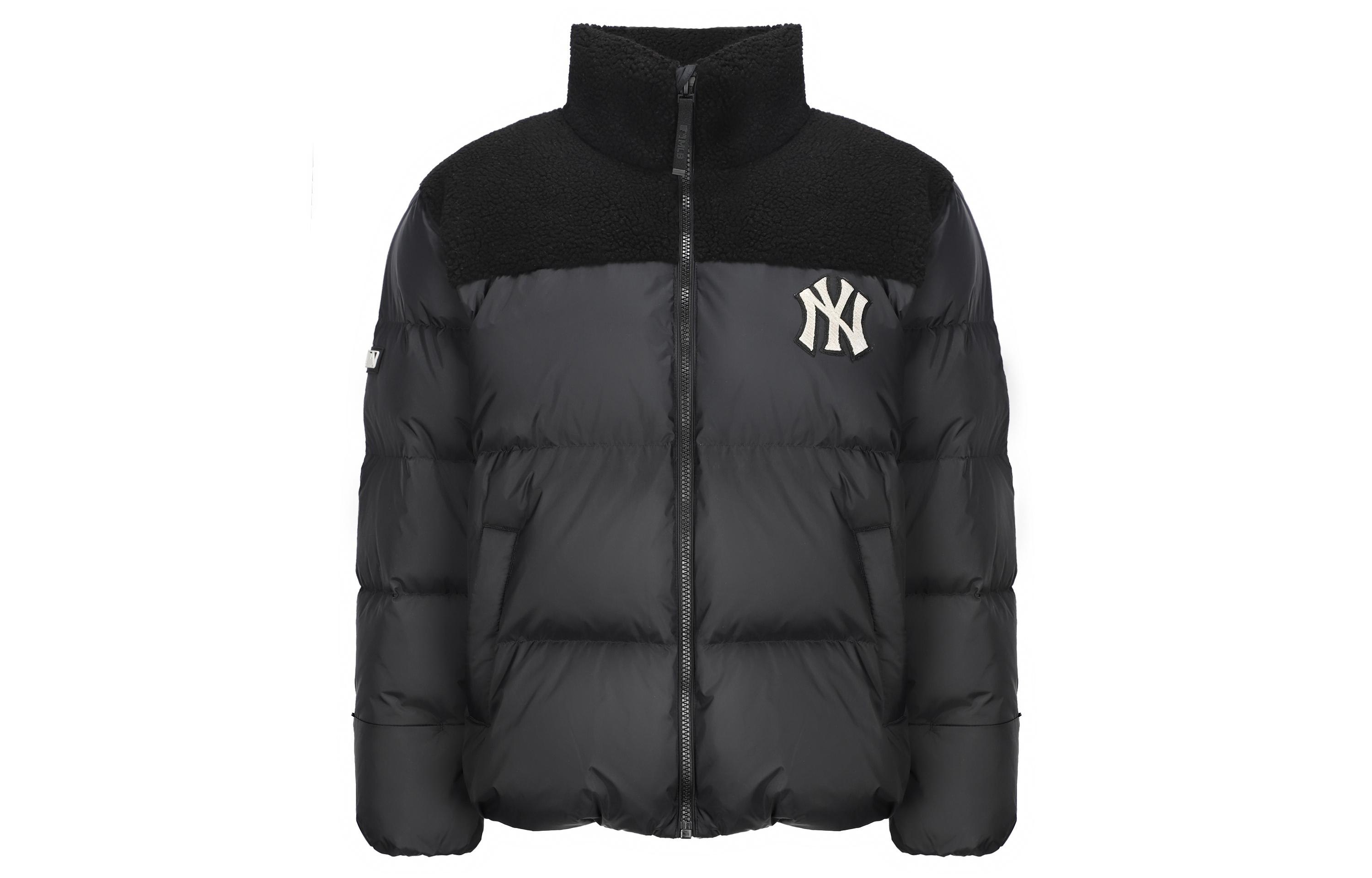 Order MLB New York Yankees Jaket Hitam Unisex Logo Patchwork Bordir 3ADJN0416-50BKS