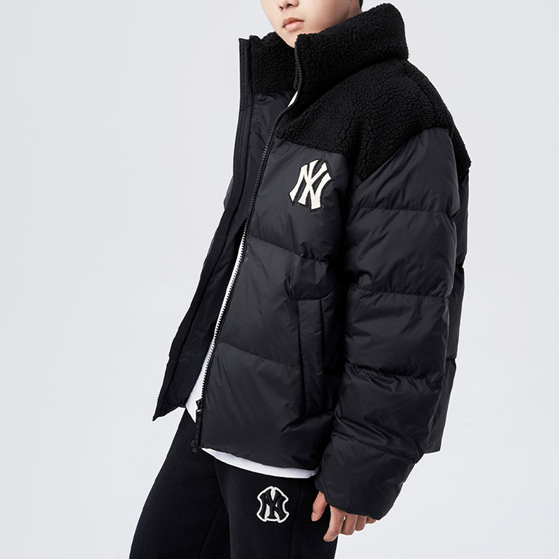 Cheap MLB New York Yankees Jaket Hitam Unisex Logo Patchwork Bordir 3ADJN0416-50BKS